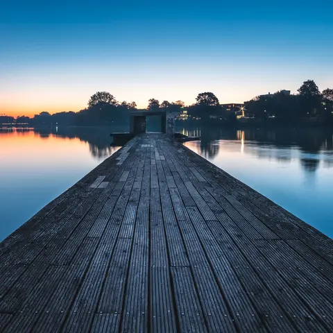 Steg am Aasee in Münster 